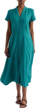 Seasalt Cornwall Carved Wood Linen Midi Dress