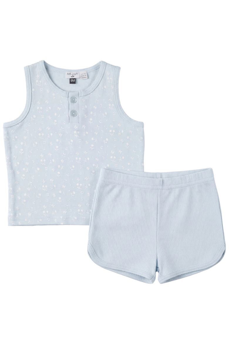 Sleeveless Modal Top and Elastic Waist Shorts 2 Piece Set, Main, color, Blue Mist