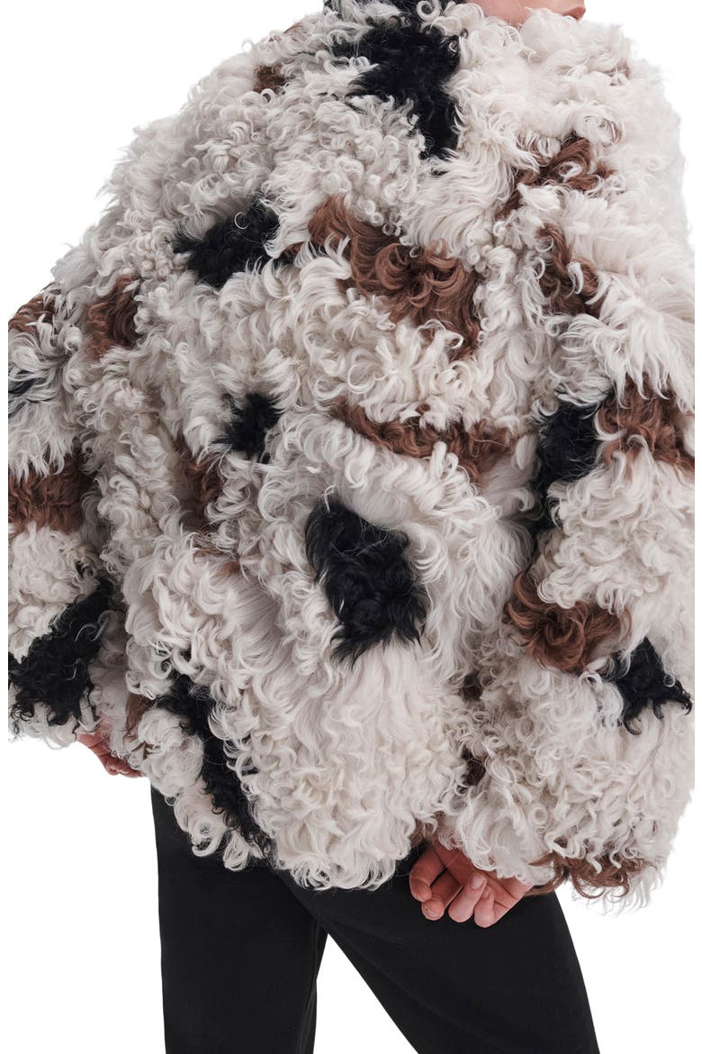 Lori Genuine Shearling Coat, Alternate, color, BEIGE MULTI