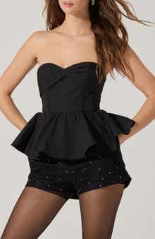 ASTR the Label Melia Strapless Peplum Top