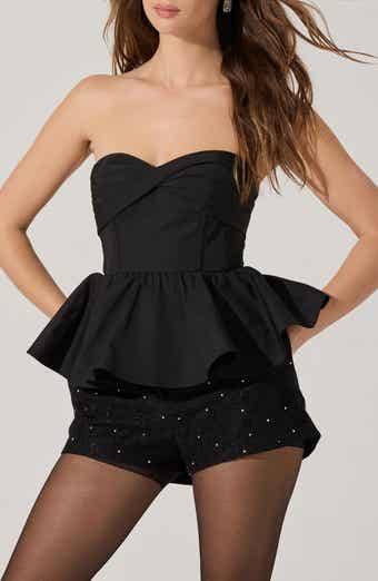 ASTR the Label Melia Strapless Peplum Top