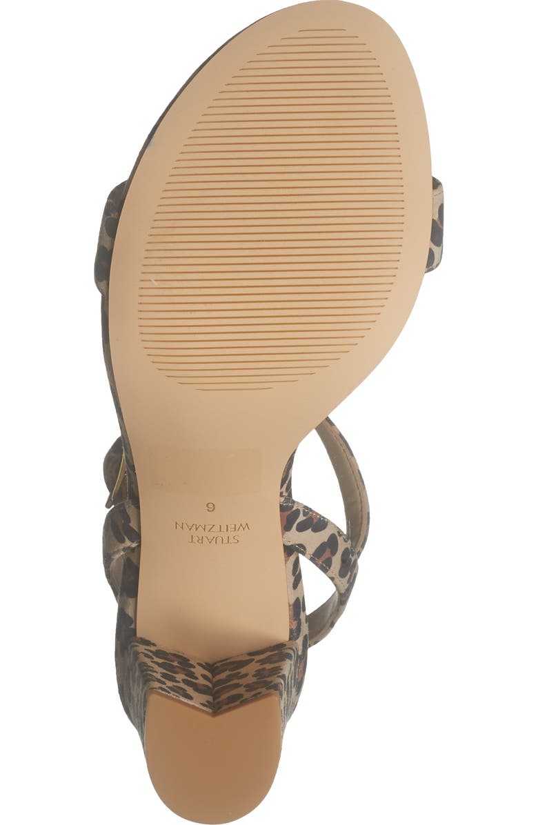 Stuart Weitzman Dancer 75 Block Heel Sandal, Alternate, color, Golden Beige/ Almond