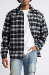 RtA Parlan Pixel Cross Graphic Plaid Shacket