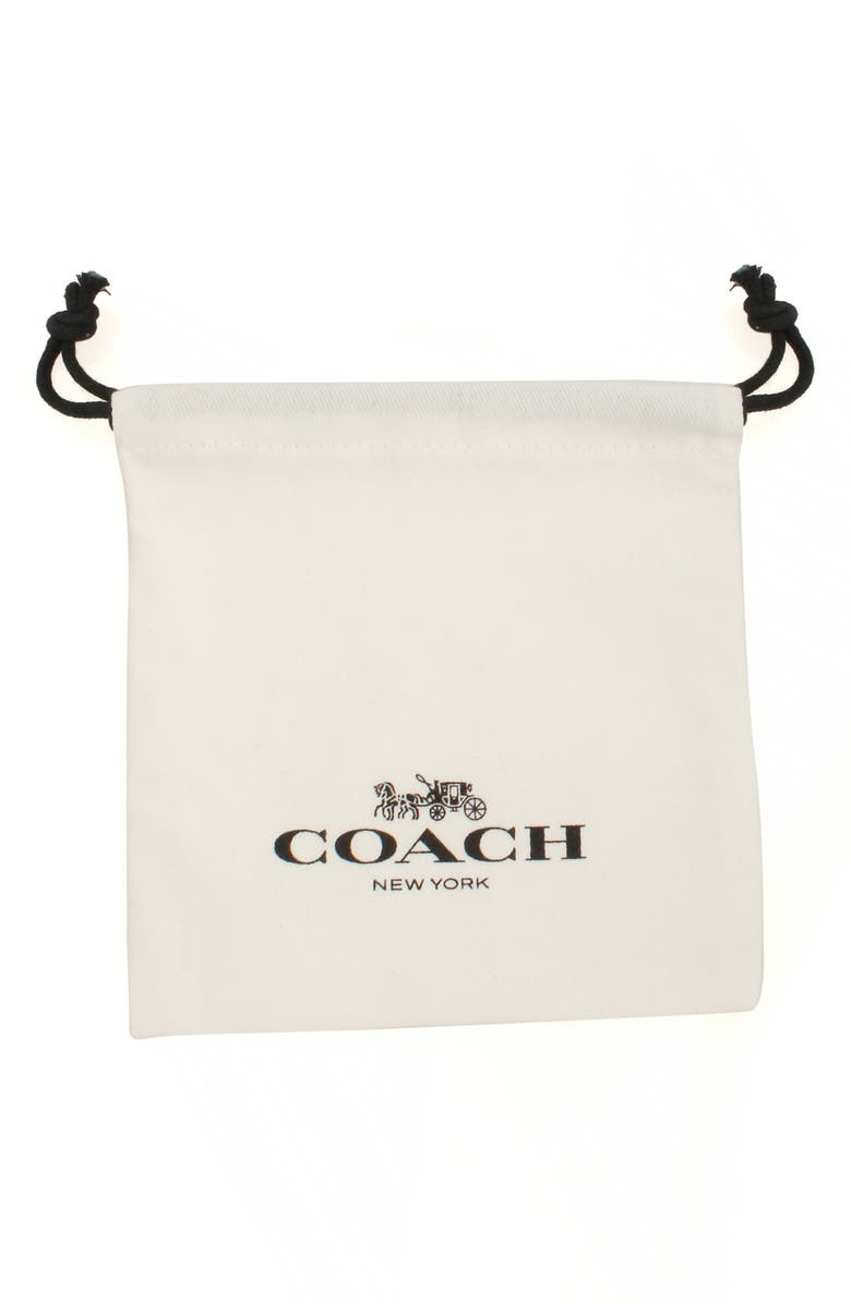 COACH Tea Rose & Crystal Station Necklace, Alternate, color, Shiny Gold