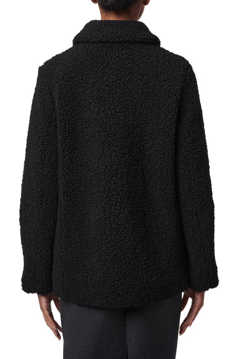 Cozy Faux Shearling Barn Jacket, Alternate, color, BLACK