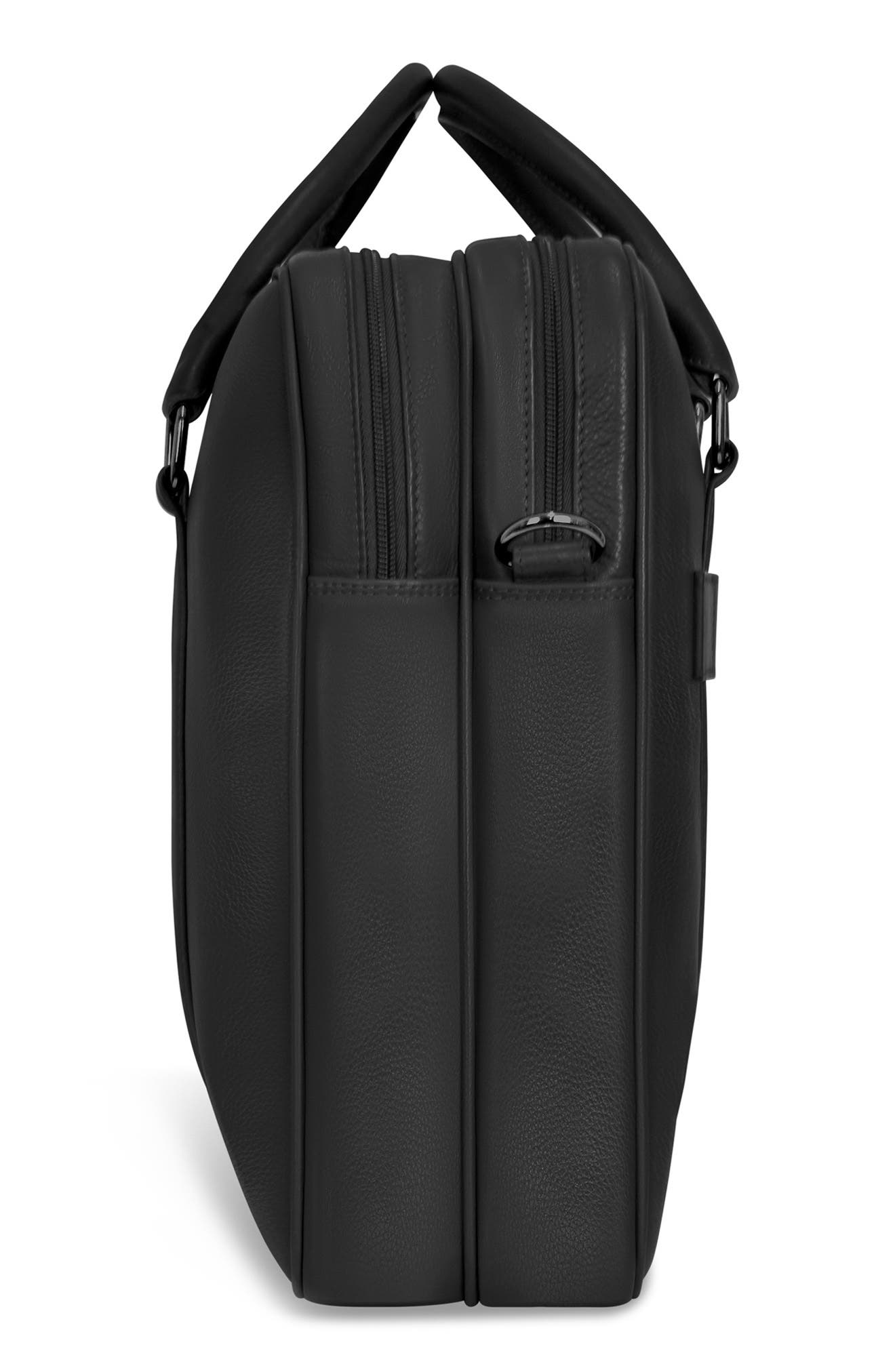 CHAMPS Onyx Leather Briefcase, Alternate, color, Black