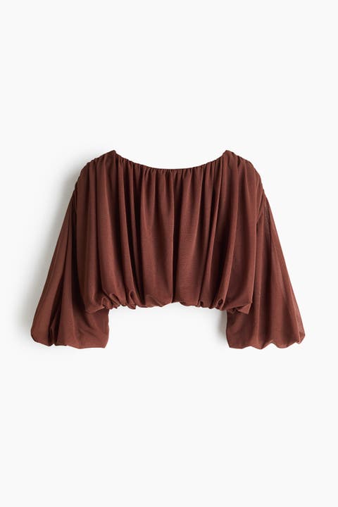 Bubble-hem Cropped Top