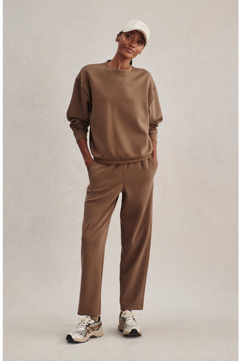 Coralie Crewneck Sweatshirt, Alternate, color, TEAK OLIVE