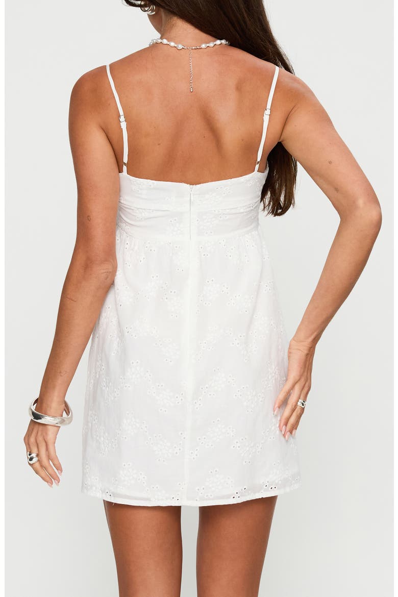 Ortega Broderie Anglaise Babydoll Minidress, Alternate, color, WHITE BROIDERIE