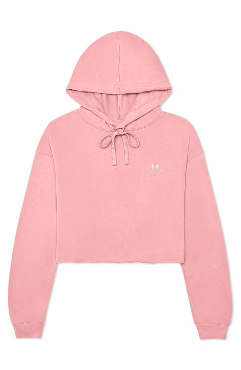 Smile Face Cropped Hoodie