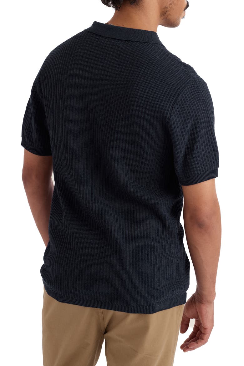 Koeswik Ribbed Organic Cotton Polo, Alternate, color, MARITIME