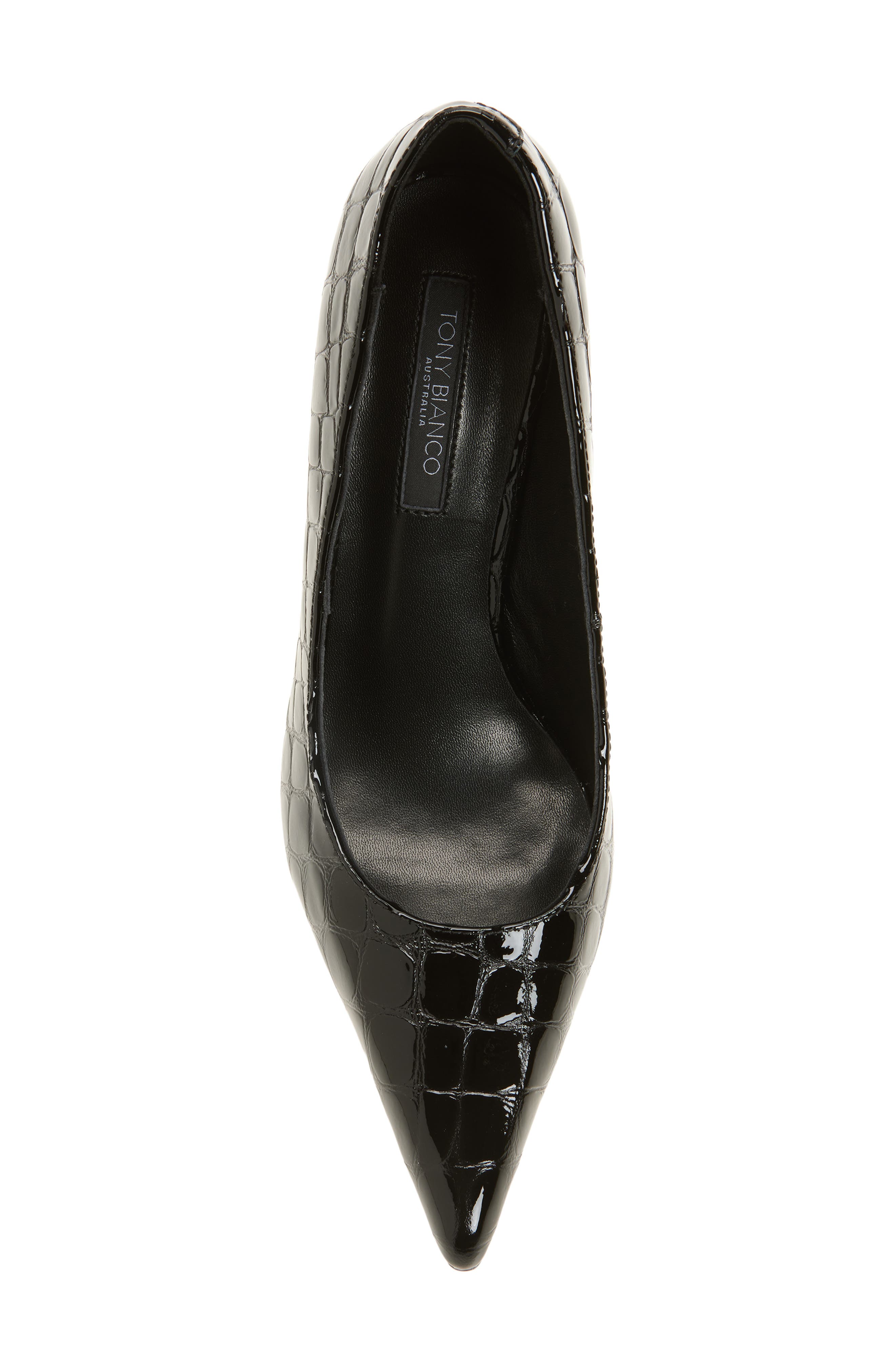 Tony Bianco Cassidy Pointed Toe Pump, Alternate, color, Black Croc Patent