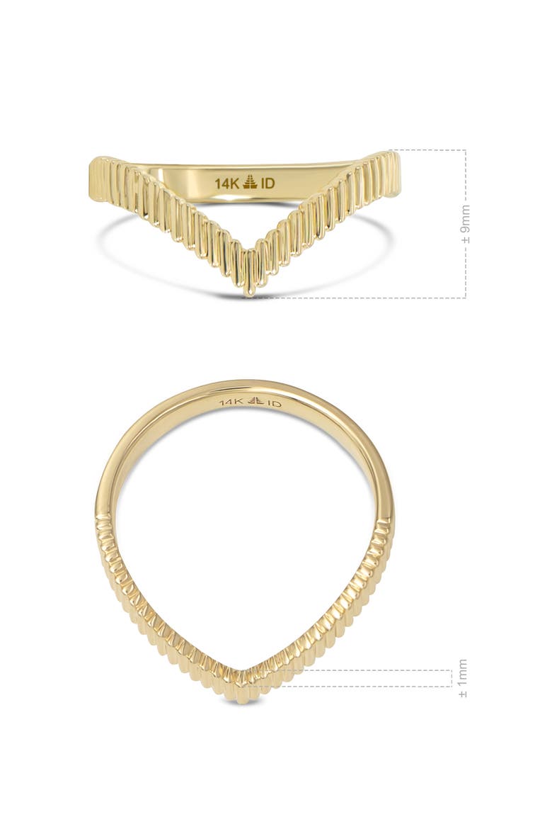 Chevron Ring in 14K Gold, 9mm, Alternate, color, Yellow Gold