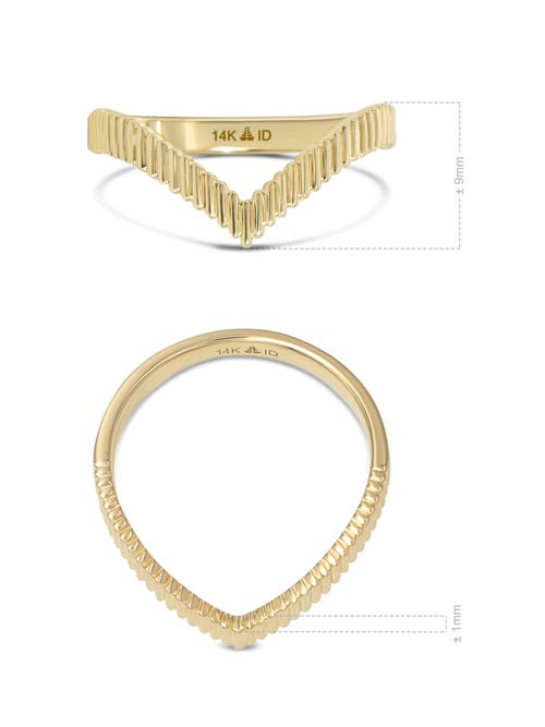 Devata Crown Wishbone Ring In Gold