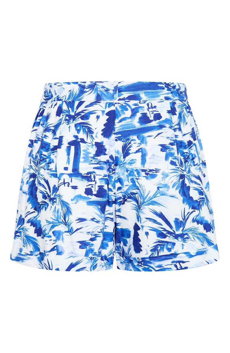 City Chic Palm Tree Print Shorts, Alternate, color, 