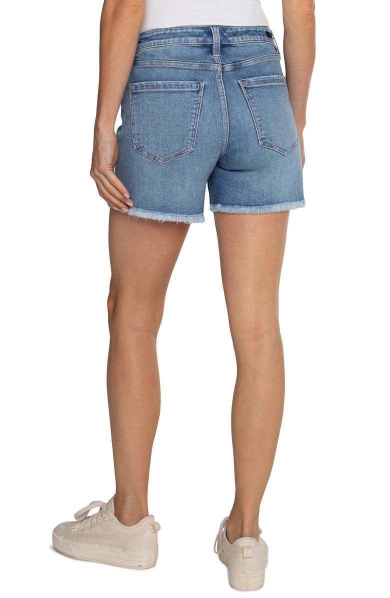 Liverpool Los Angeles Vickie Frayed Denim Shorts, Alternate, color, 