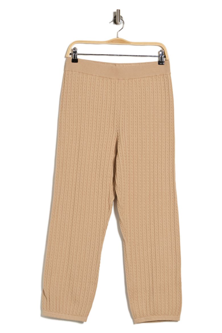Cable Knit Joggers, Main, color, LIGHT CAMEL