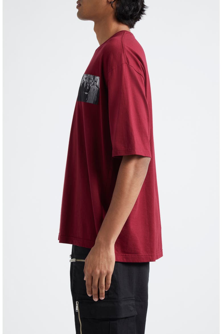 'Twin Peaks' Oversize Cotton Graphic T-Shirt, Alternate, color, DARK RED