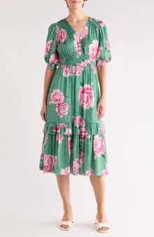 T Tahari Floral Fit & Flare Dress