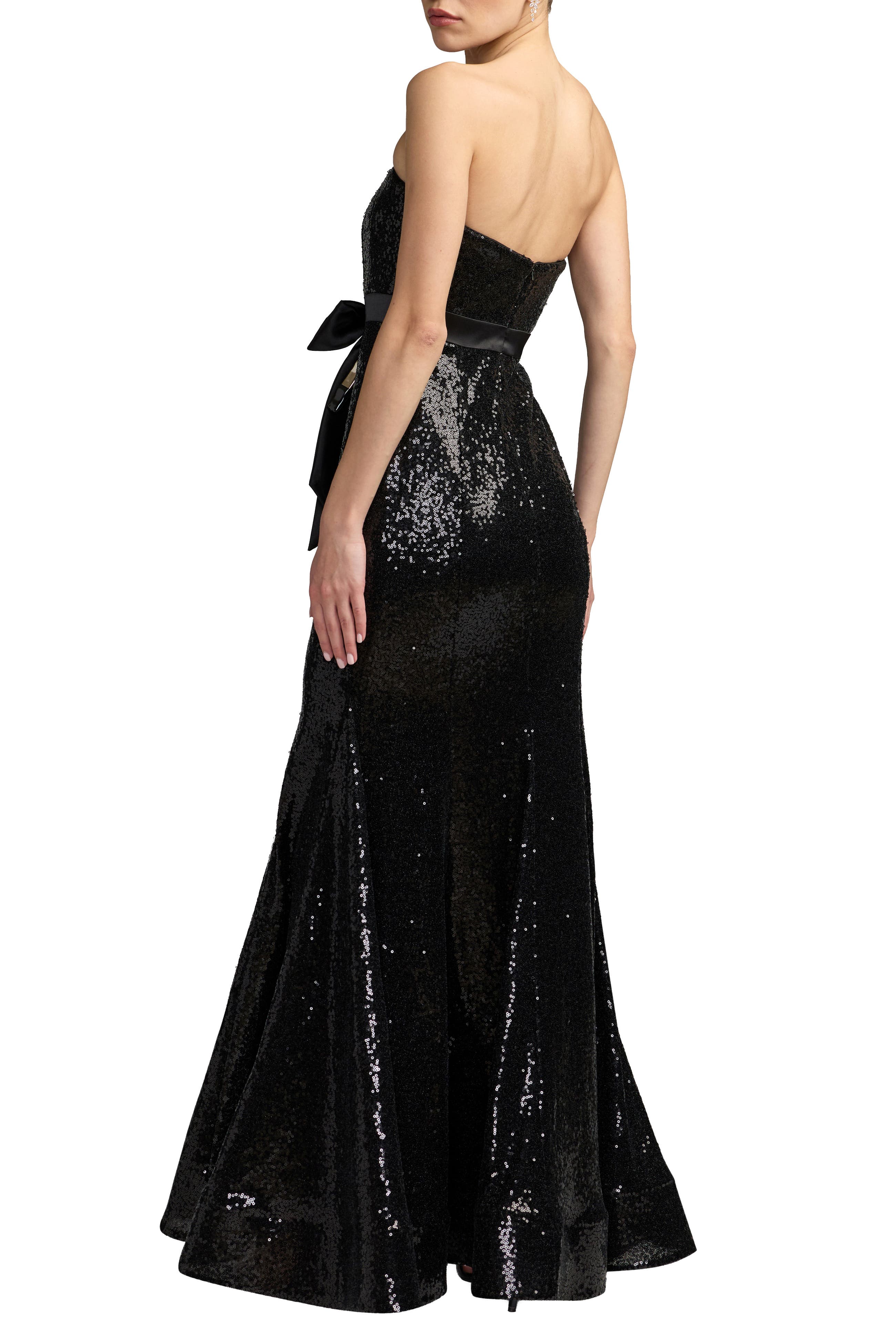 Mac Duggal Strapless Sequin Trumpet Gown With Bow Detail (Women ...
