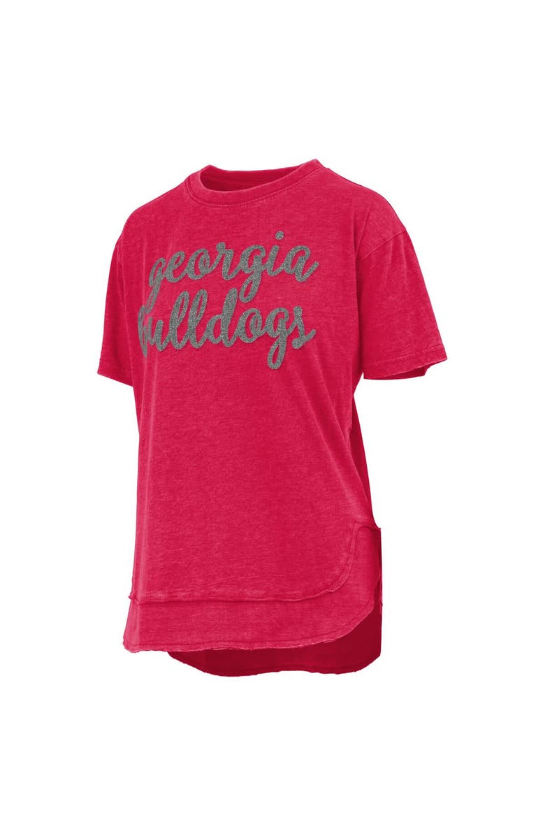 PRESSBOX Women's Pressbox Red Georgia Bulldogs Poncho T-Shirt, Alternate, color, Red