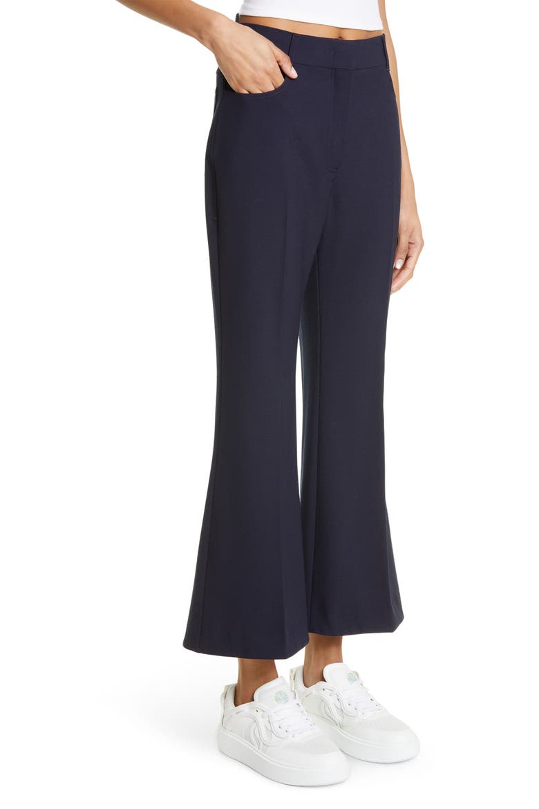 Twill Crop Flare Trousers, Alternate, color, 4101 - INK