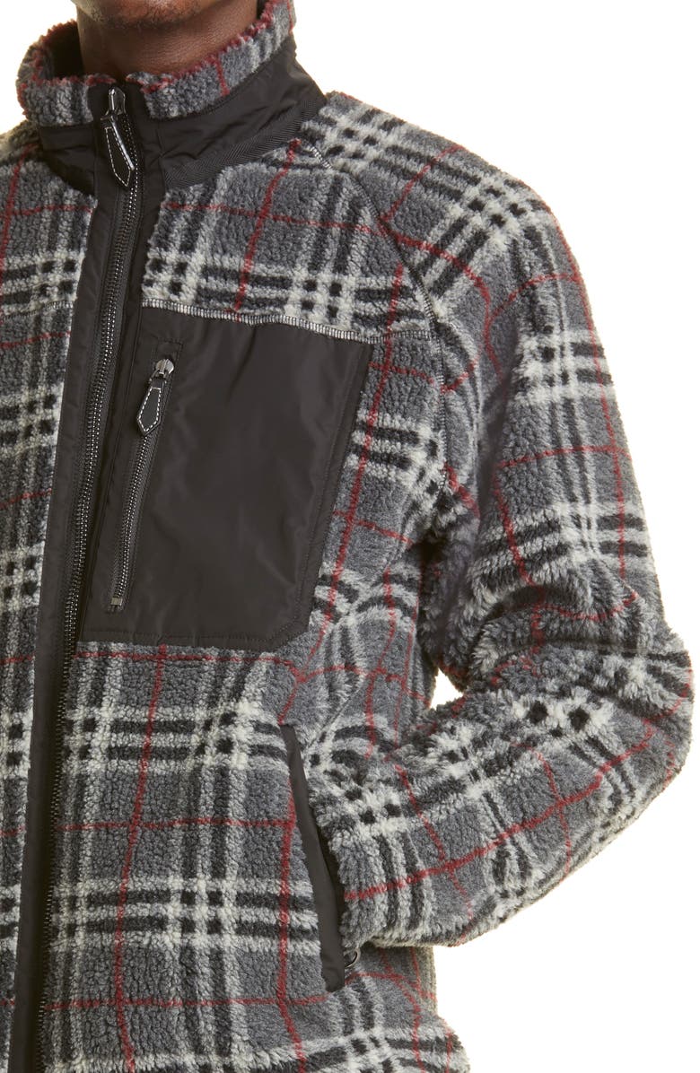 Burberry Check Fleece Jacket, Alternate, color,