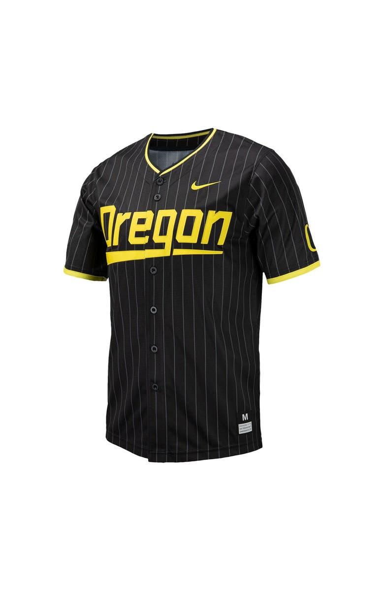 Nike Men's Nike Black Oregon Ducks Pinstripe Replica Baseball Jersey, Alternate, color,