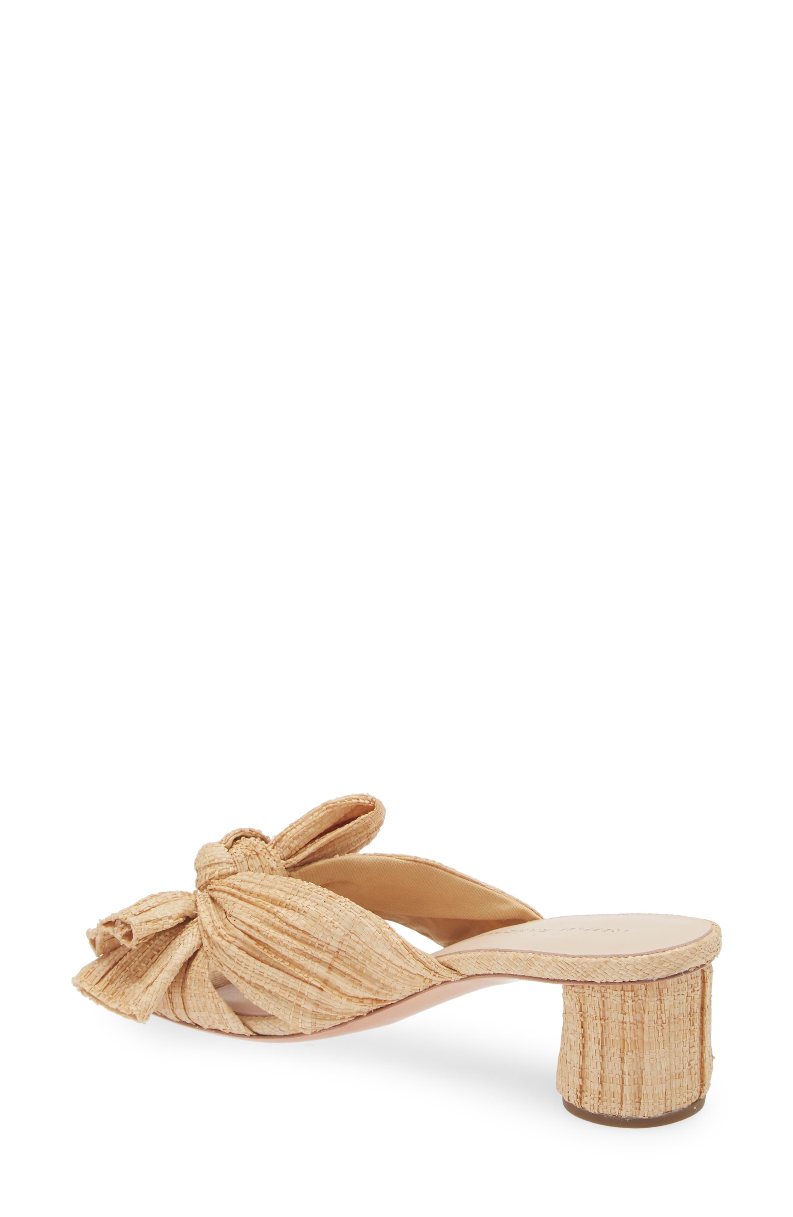 Loeffler Randall Emilia Knot Raffia Slide Sandal, Alternate, color, Natural