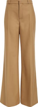 Chloé Wool Grain de Poudre Flare Leg Pants