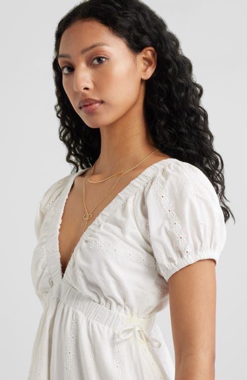 Bp. Cotton Eyelet Embroidered Dress In White