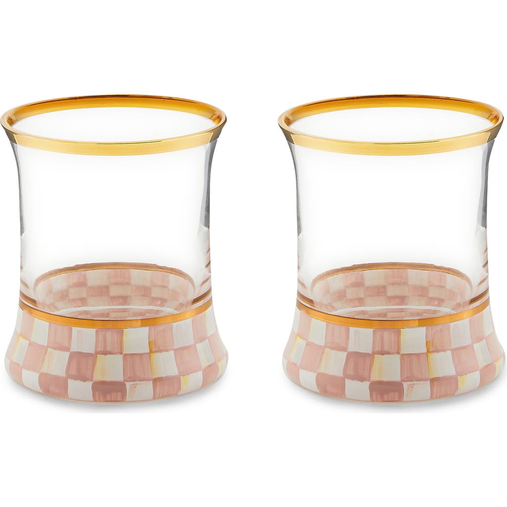 Mackenzie-childs Mackenzie Childs Rosy Check Set Of 2 Tumblers