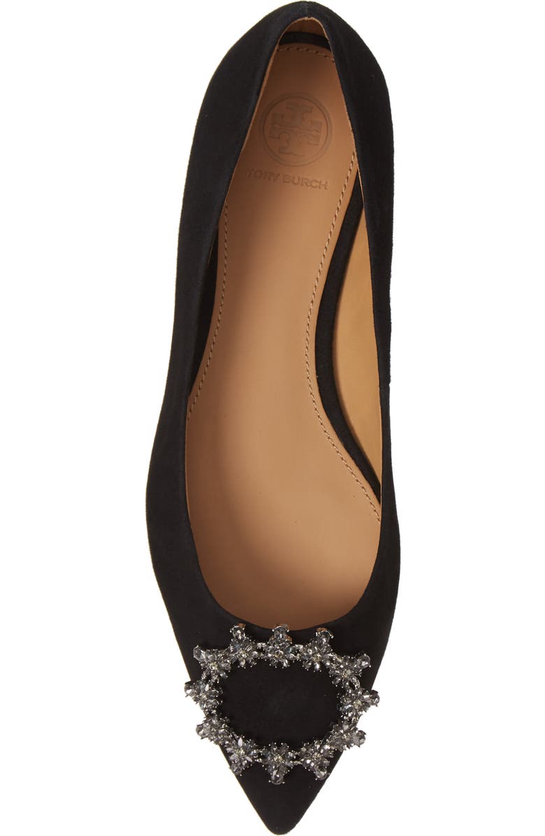Tory Burch Crystal Buckle Flat, Alternate, color,
