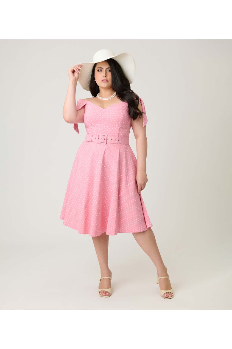 Plus Size Prairie Swing Dress, Alternate, color, Pink & White Gingham