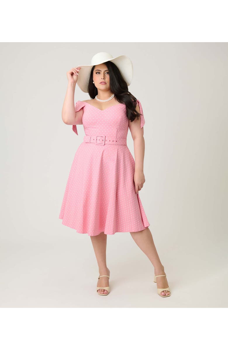 Unique Vintage Plus Size Prairie Swing Dress, Alternate, color, Pink & White Gingham