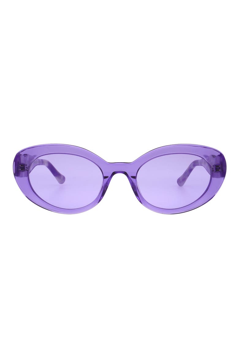 52mm Oval Sunglasses, Main, color, CRYSTAL PURPLE