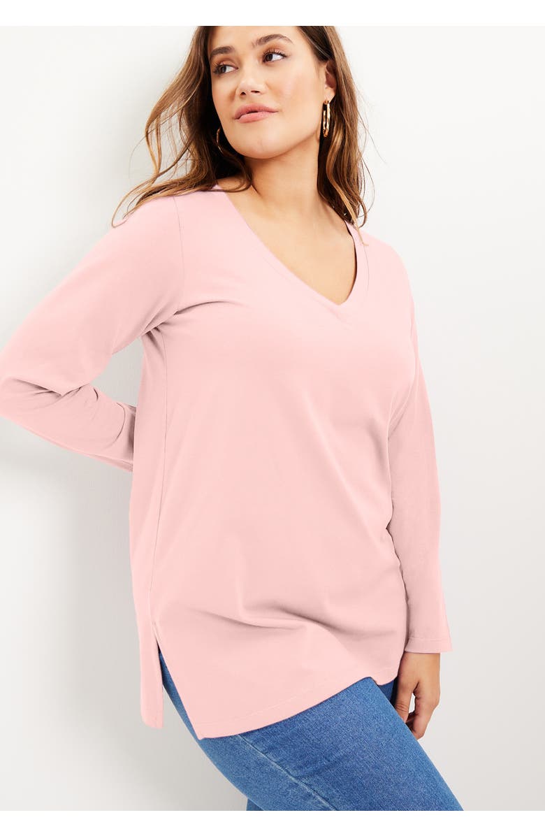 June + Vie Long-Sleeve V-Neck One + Only Tunic, Alternate, color, Black