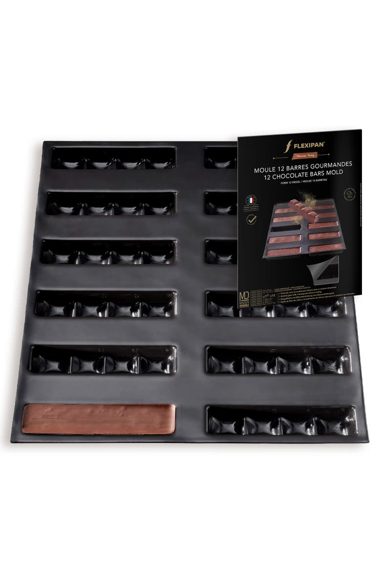 Silpat Flexipan 12 Chocolate Granola Bars Premium Silicone Baking Pan, Main, color, Black