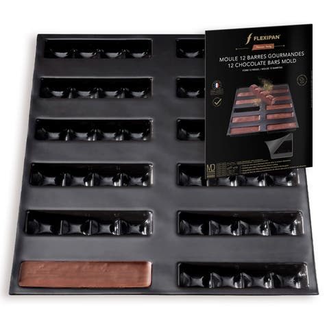 Flexipan 12 Chocolate Granola Bars Premium Silicone Baking Pan