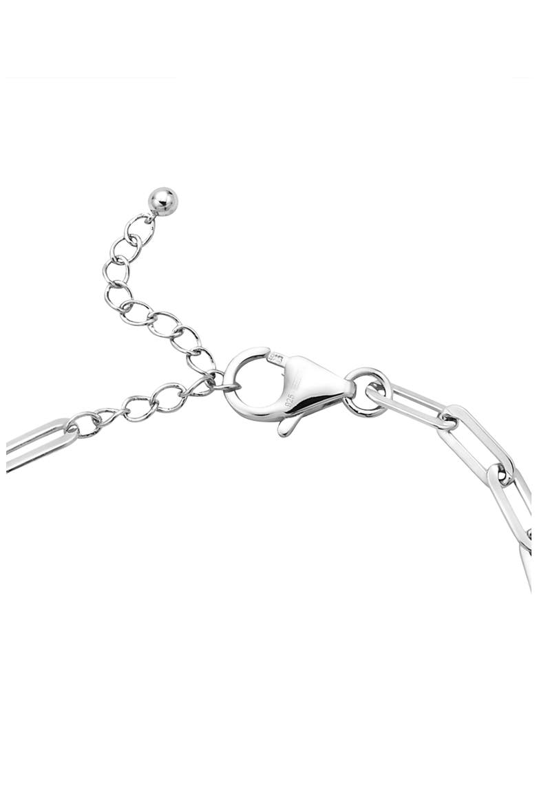 Sterling Silver Diamond Cross Paperclip Link Bracelet, Alternate, color, SILVER
