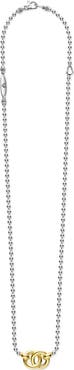 LAGOS Two-Tone Interlocking Circle Pendant Ball Chain Necklace