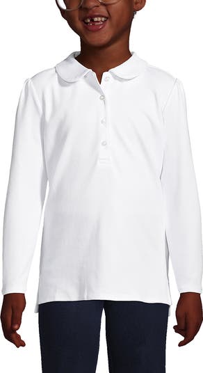 Girls Long Sleeve Peter Pan Collar Polo Shirt