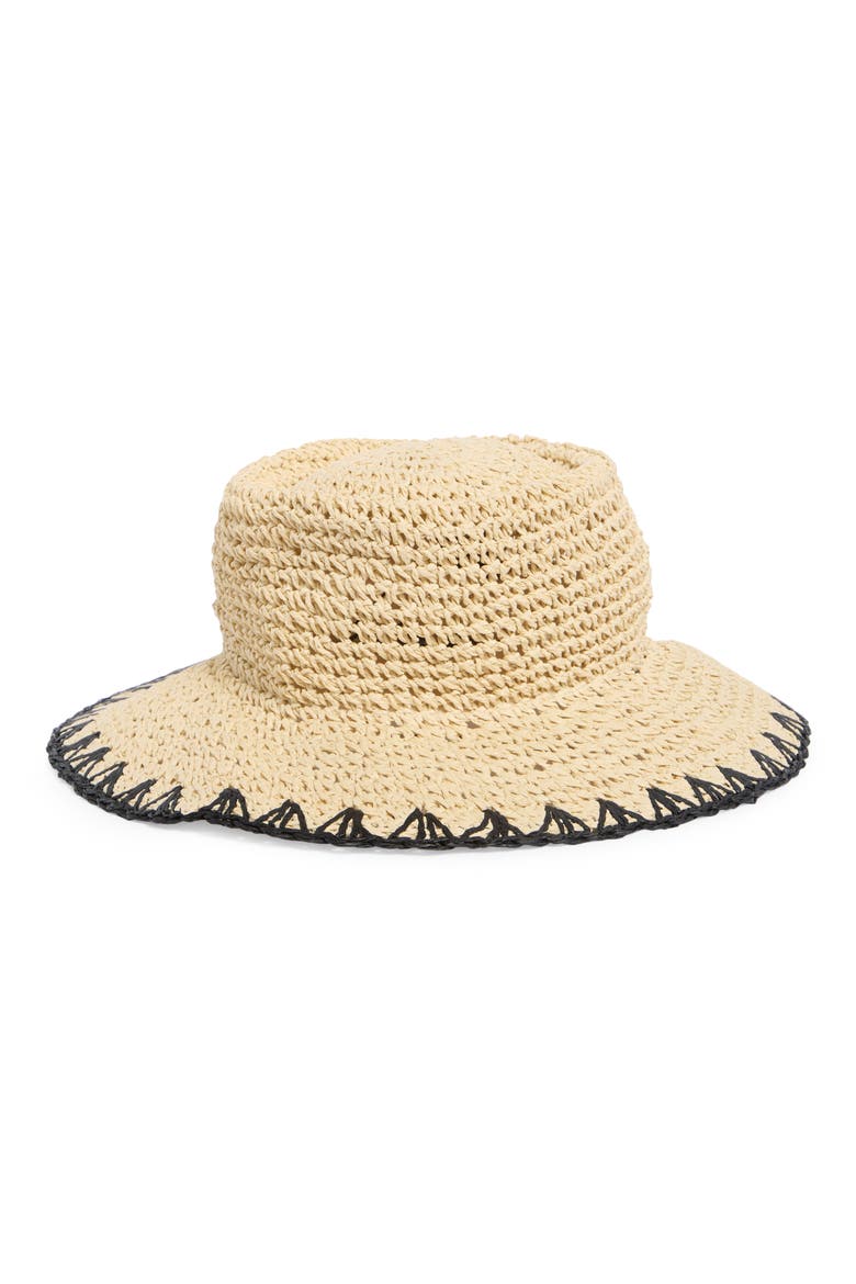 Telescope Whipstitch Sun Hat, Main, color, NATURAL
