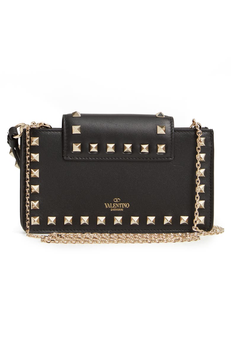 Valentino Garavani Rockstud Leather Smartphone Case, Alternate, color, 
