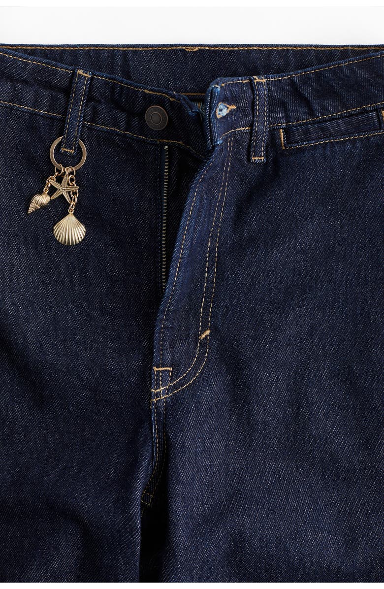H&M Straight High Jeans, Alternate, color, Dark Denim Blue