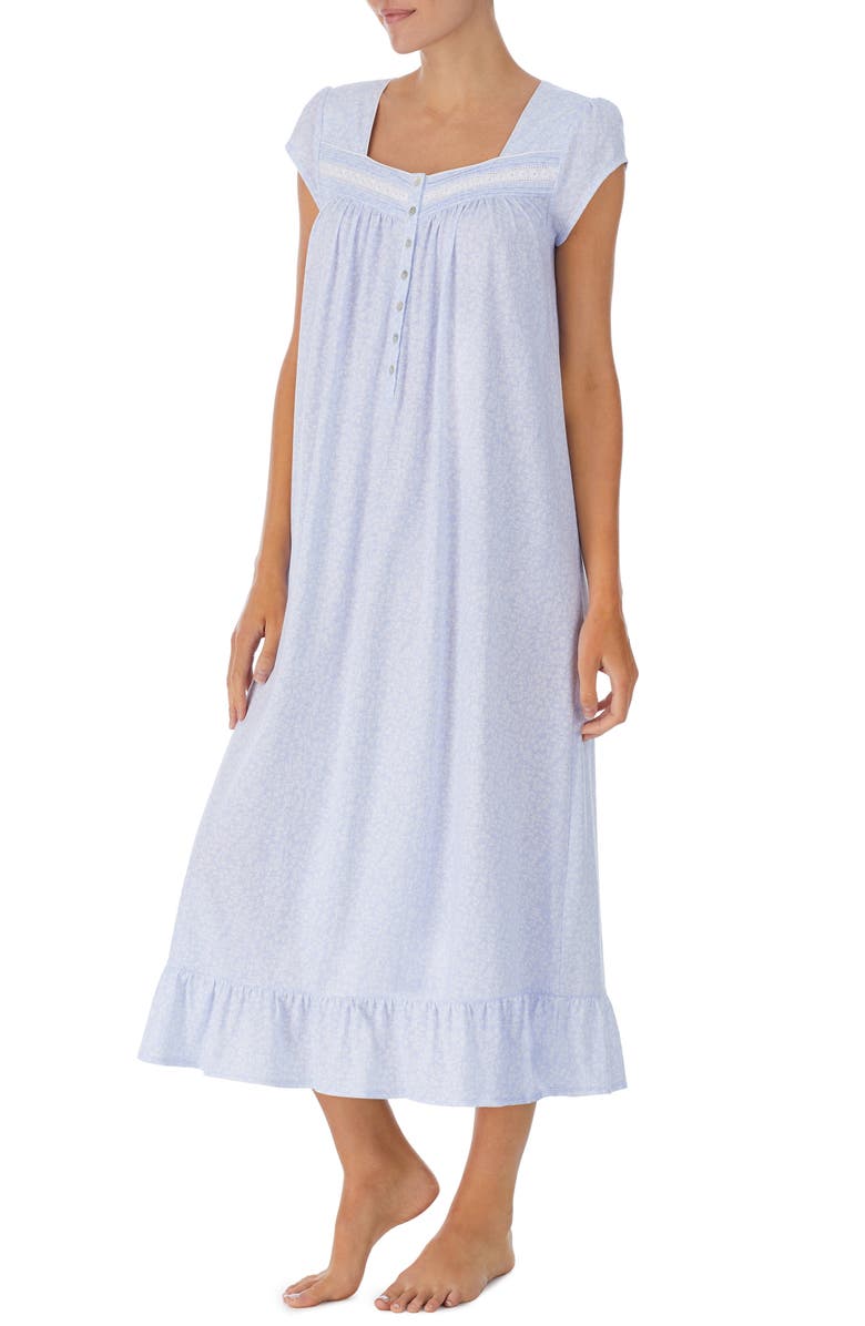 Eileen West Cap Sleeve Cotton Jersey Nightgown, Alternate, color, 