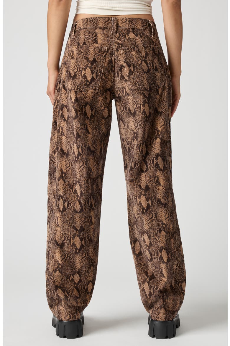 Stretch Corduroy Barrel Leg Pants, Alternate, color, BROWN SNAKE
