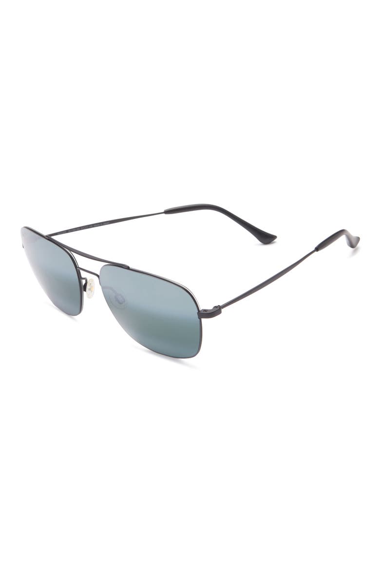 Lava Tube 57mm Polarized Pilot Sunglasses, Alternate, color, BLACK BLACK GREY