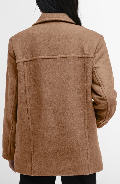 Barbour Indie Wool Blend Peacoat In Brown