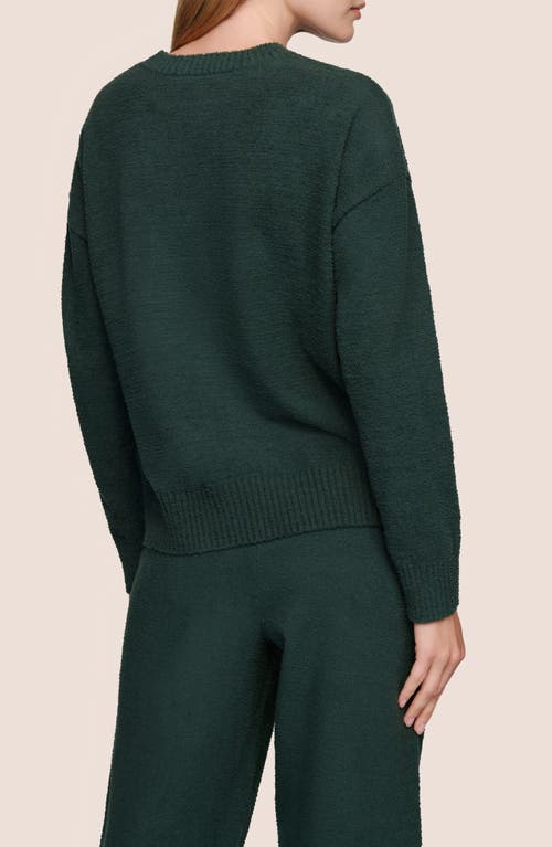 Eberjey Recycled Bouclé Crewneck Top In Green